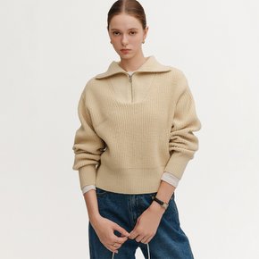 로안 울 집업 니트_버터 / LOAN WOOL ZIP UP KNIT_BUTTER