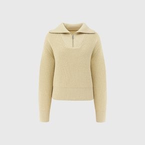 로안 울 집업 니트_버터 / LOAN WOOL ZIP UP KNIT_BUTTER