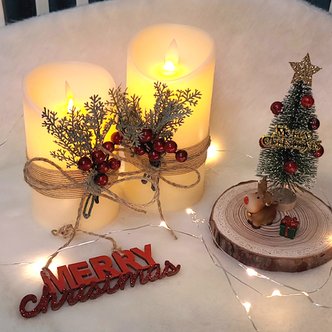 더라임코리아 LED 크리스마스 데코 캔들 무드등 티라이트 장식 소품