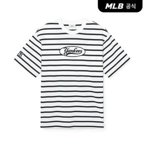 [코리아공식] [MLB] 바시티 스트라이프 오버핏 반팔 티셔츠 (3 COLOR)