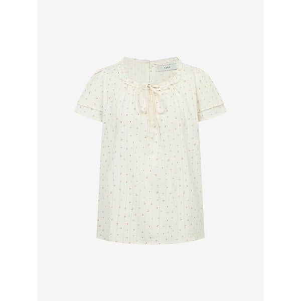 플라워 프린팅 리본 블라우스 (TMBAF2477)