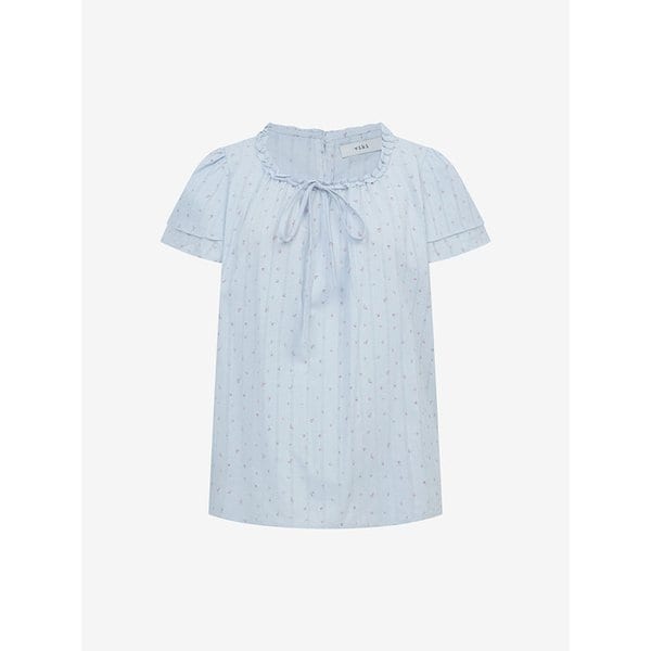 플라워 프린팅 리본 블라우스 (TMBAF2477)