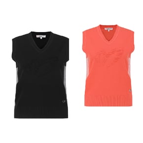 (421E1SV201) 25S/S 여성 체크라인 엠보 심볼 니트 베스트