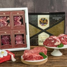 [1월23일 오전9시 이전 주문건 명절 전 배송]한우1+ 암소 4구 선물세트 1.4kg (꽃등심 300g + 채끝 300g + 국거리(사태or목심) 400g + 불고기 400g)[선물포장]