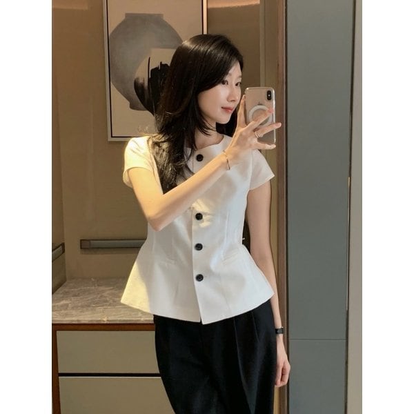 [리라PICK]보트넥 블라우스 자켓 OE6MJ5000