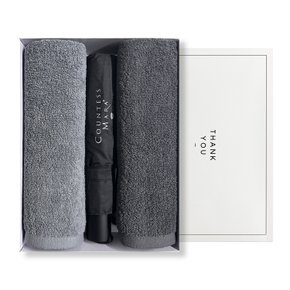 카운테스마라 3단 우산 답례품+수건 30수 170g 2P 선물세트