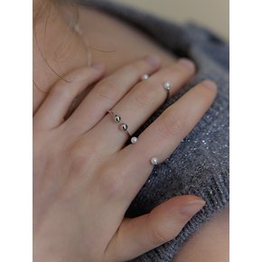 [반지 3개 SET 구성][연말 스페셜 6mm+10mm 진주귀걸이 증정] Ball pearl 3 SET ring