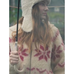 Snowball knit cardigan (ivory)