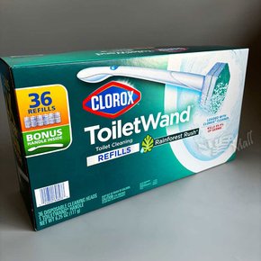 크로락스 레인포레스트 러쉬 일회용 변기세정솔 핸들+36리필 CLOROX RAINFOREST RUSH TOILET WAN