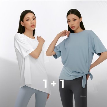 젝시믹스 아이스페더 라이트 2.0 언밸런스 루즈핏 숏슬리브 1+1 (XFK1TS1003)