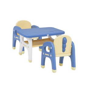 아이 헬로디노 책상 의자 세트 6세 2인용 파란색