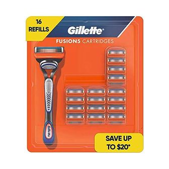  미국 질레트 면도날 리필 교체 Gillette Fusion5 Mens Razor Blade Refills 16 Cartridges packa