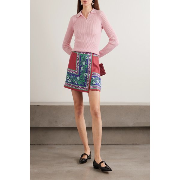 라더블제이 스카프 프린트 실크 미니 스커트 46376663162953492