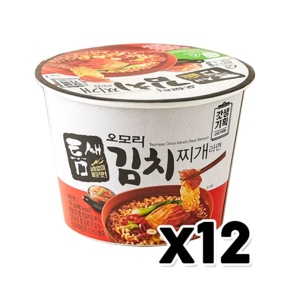 틈새 오모리 김치찌개라면 용기면 큰컵 150g x 12개