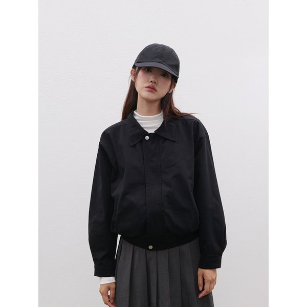 코튼 카라 블루종 워크 자켓