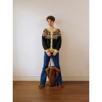 그린버터 Aurora Nordic Cardigan (Charcoal)