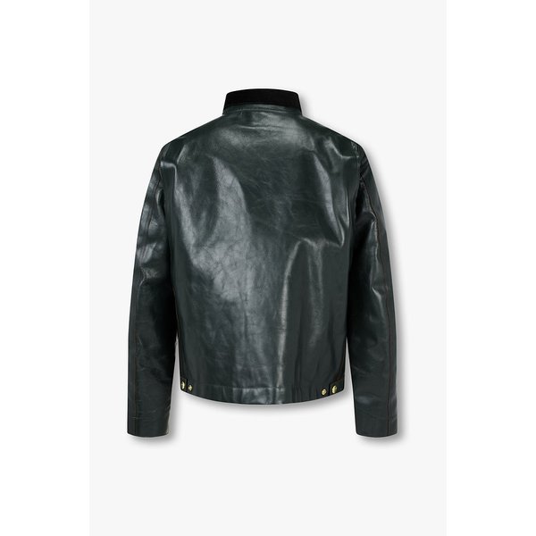 [CARHARTT WIP] 남성 지퍼드 레더 자켓 (다크 그린) 6425301701000