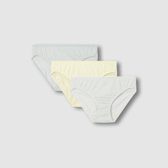 JAJU 여 코튼 체크 힙허거 팬티 3매 J416901202045