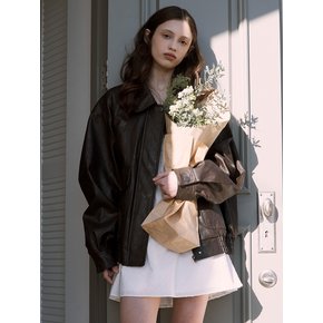 lotsyou_Bonnie Leather Jacket Brown