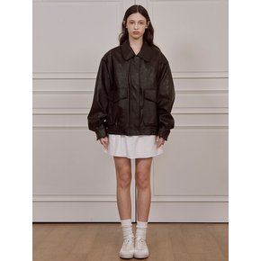 lotsyou_Bonnie Leather Jacket Brown