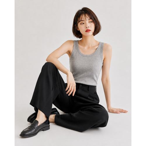 헤이븐 / 1 + 1상품 소멜린 골지 랍빠 스판 나시 (6color)