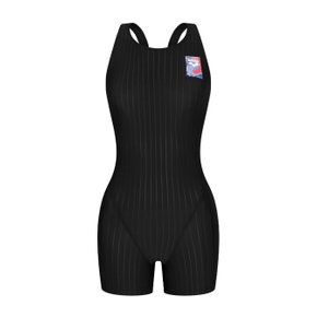 여성 일반 3부 반신 실내수영복(플로우)(A3BL1LH01)BLK