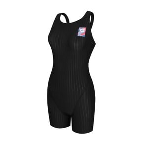 여성 일반 3부 반신 실내수영복(플로우)(A3BL1LH01)BLK