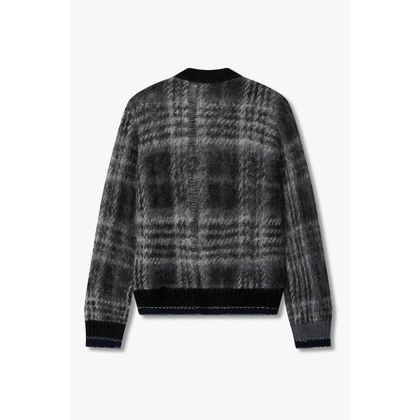 남성 플레이드 모헤어 블렌드 가디건 6425331104000