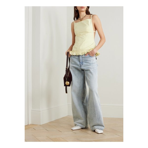 몰리 고다드 그레이스 오픈 백 러플 태피터 탑 크림 1647597333492644