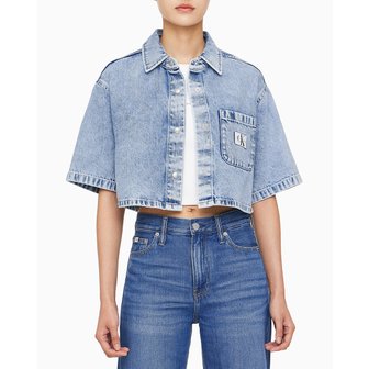 Calvin Klein Jeans 여성 반팔 데님 셔츠(J223959)