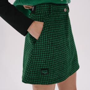 [마르디메르크디악티프] A LINE TWEED MINI SKIRT_BLACK GREEN/ AFK33VSK004BNQQ