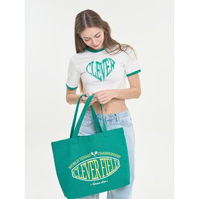 Heart Ringer Crop T-Shirt (Green)