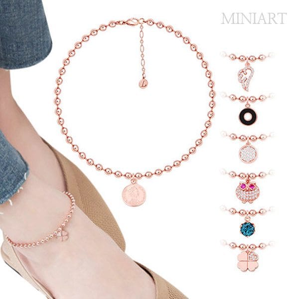 14Kgp 로즈골드 볼 체인 발찌 균일가