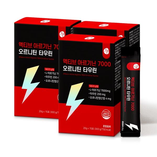 올바른 액티브 아르기닌 7000 오르니틴 타우린  3박스 (총 45포)