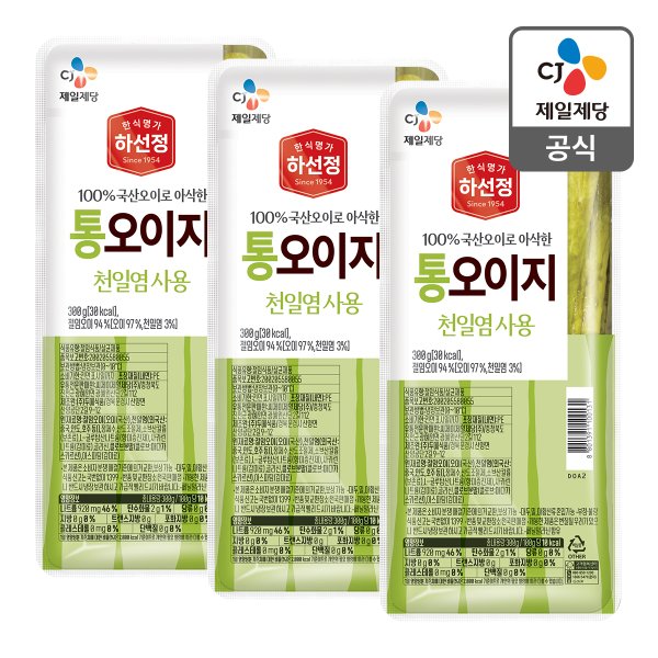 [본사배송] 하선정 통오이지 300g X 3개
