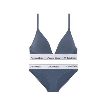 Calvin Klein Underwear 여성 모던 코튼 트라이앵글 브라렛+팬티 세트 QF5650+F3787 FLINT STONE_P366651504