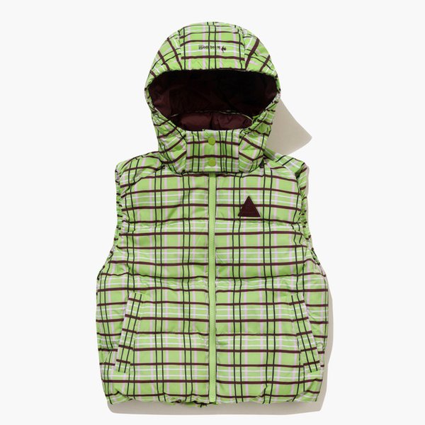 [여주점] 여성 탈부착 후드 덕다운 베스트 GQ422LWVO1 LIME