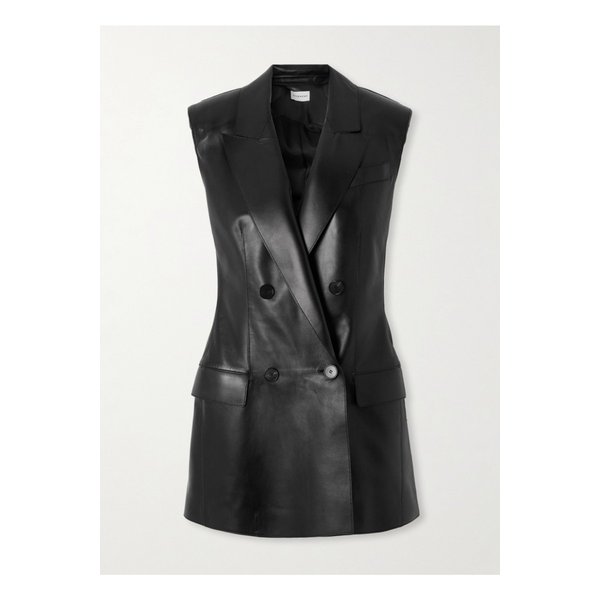 더블 브레스트 가죽 베스트 블랙 46376663162901898