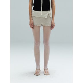 AMY BUTTON KNIT SHORTS - BEIGE