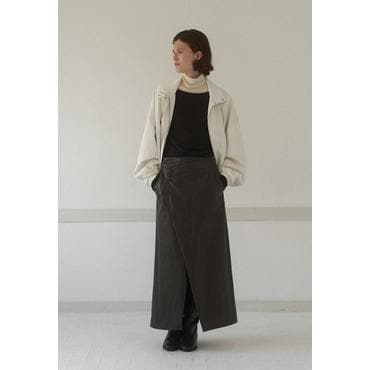 나인(Atelier Nain) 나인 UNBALANCED LEATHER MAXI SKIRT SK4965SG