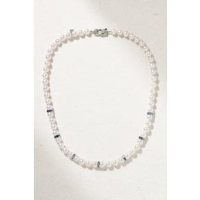 18-karat White Gold, Pearl And Sapphire Necklace 화이트