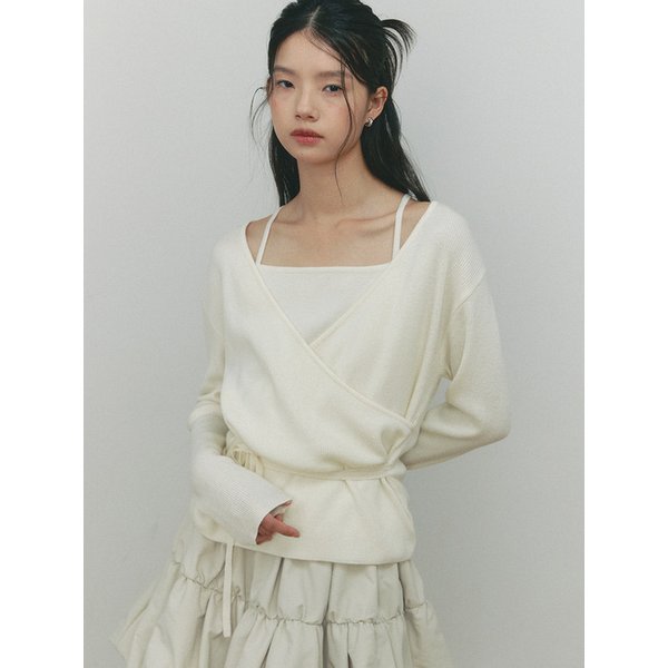 WOOL WRAP KNIT&SLEEVELESS(IV)