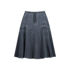 OG 쉴드 피그먼트 카고 플레어 스커트-차콜