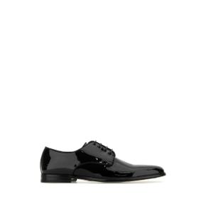 DOLCE & GABBANA  Black leather Raffaello lace up shoes BLACK