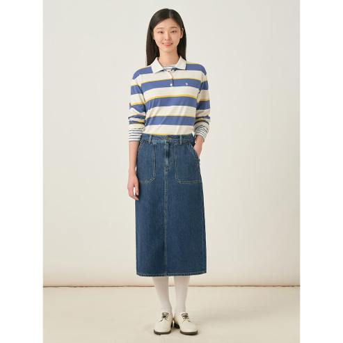 빈폴레이디스 멜로우 데님 스커트  블루 (BF5727C71P)