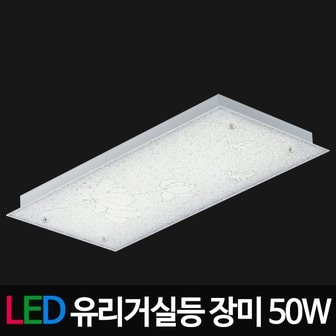 비스코 거실등 유리거실등 장미 50W 삼성칩 LED등기구