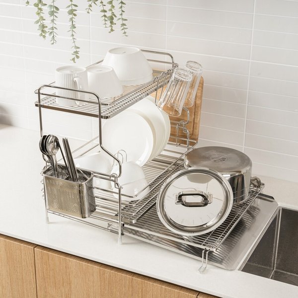 STS304 스텐 식기건조대 1단+2단 풀세트