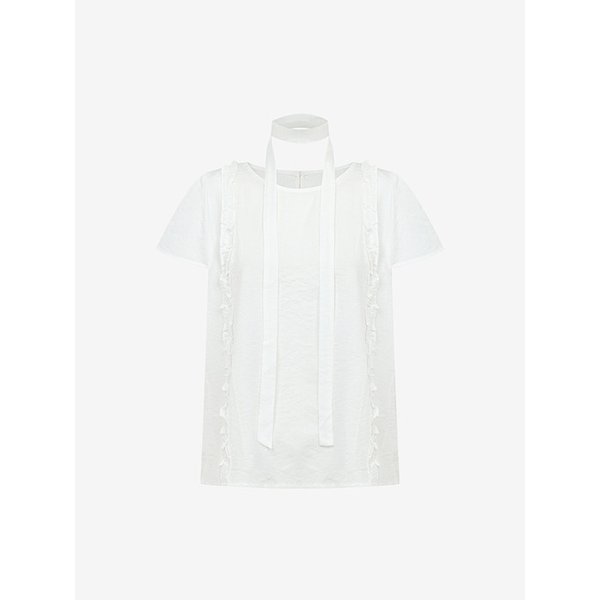 프릴 캡소매 블라우스 & 벨트 SET (TMBAF2476)