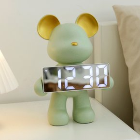 모던 심플 감성 인테리어 장식 곰 LED 디지털 알람 탁상시계