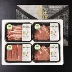 [냉장][한돈][보성녹돈] 미소드림 보성녹돈 목살 삼겹살 앞다리살 구이세트 2호 1.6kg (팩당 400g)